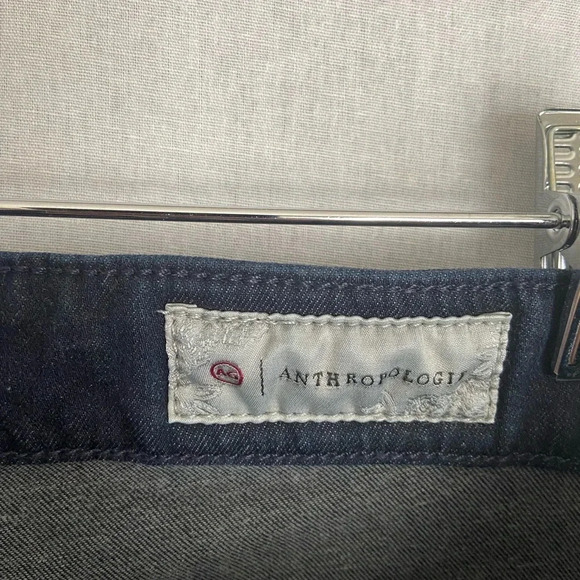 AG Anthropologie high rise Stevie Ankle dark denim straight ankle jeans Sz 27R - Picture 8 of 12